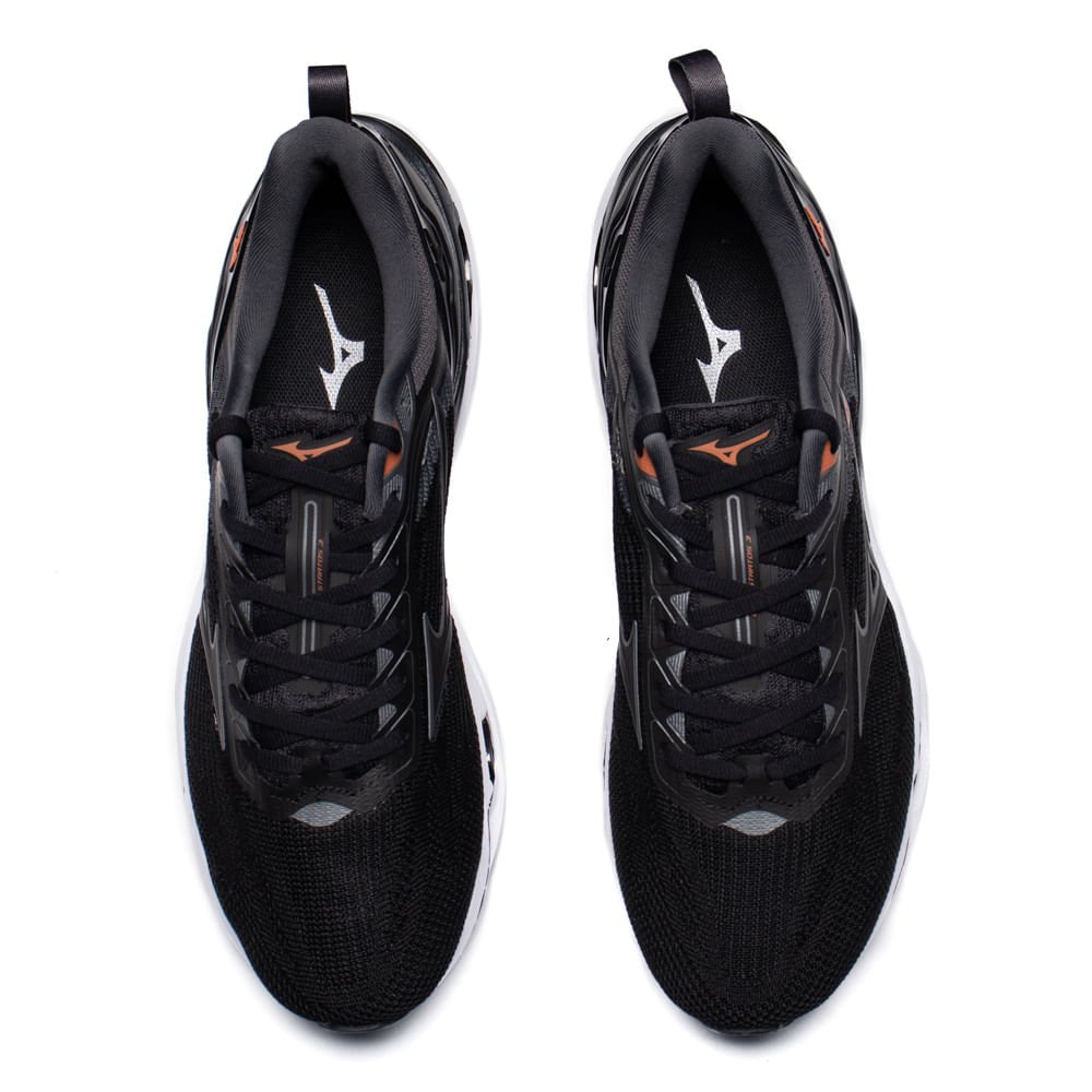 Tênis Masculino Mizuno Wave Stratos 3 Enerzy Preto/Laranja Preto 4