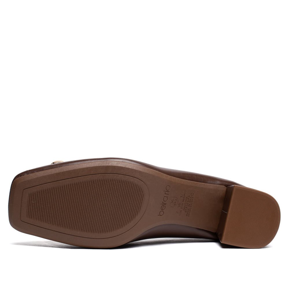 Sapato Feminino Beira Rio Adereço Dourado Marrom Marrom 2