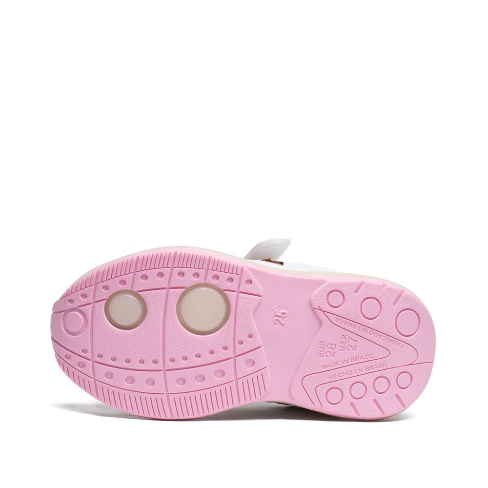 Tênis Infantil Brink LED Coração Branco/Rosa Branco 2