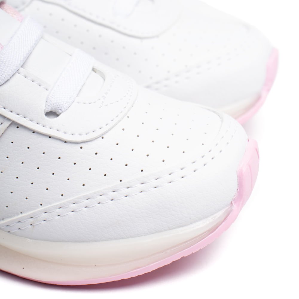 Tênis Infantil Brink LED Coração Branco/Rosa Branco 5