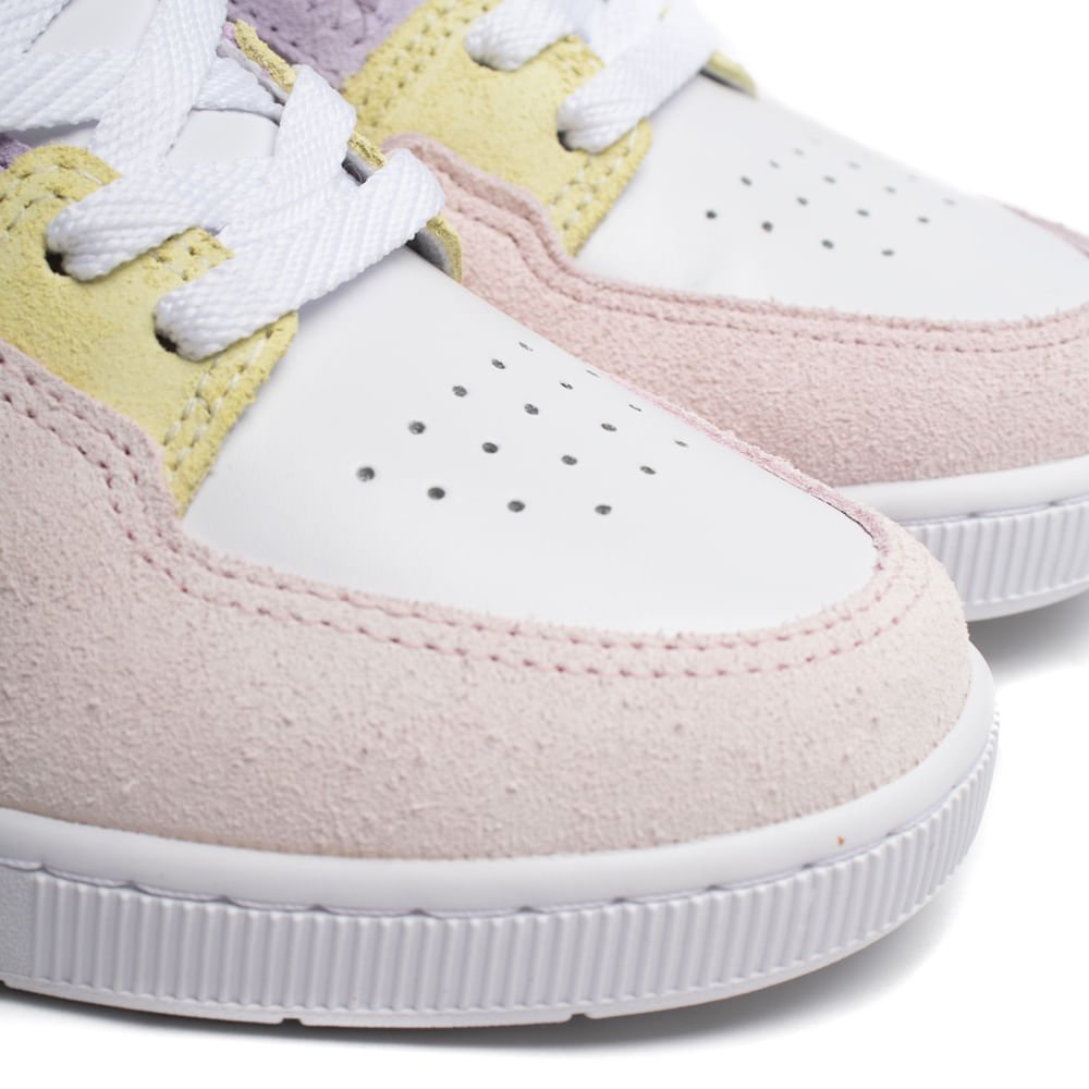 Tênis Feminino Lacoste Court Cage Couro Rosa/Branco Multicores 5