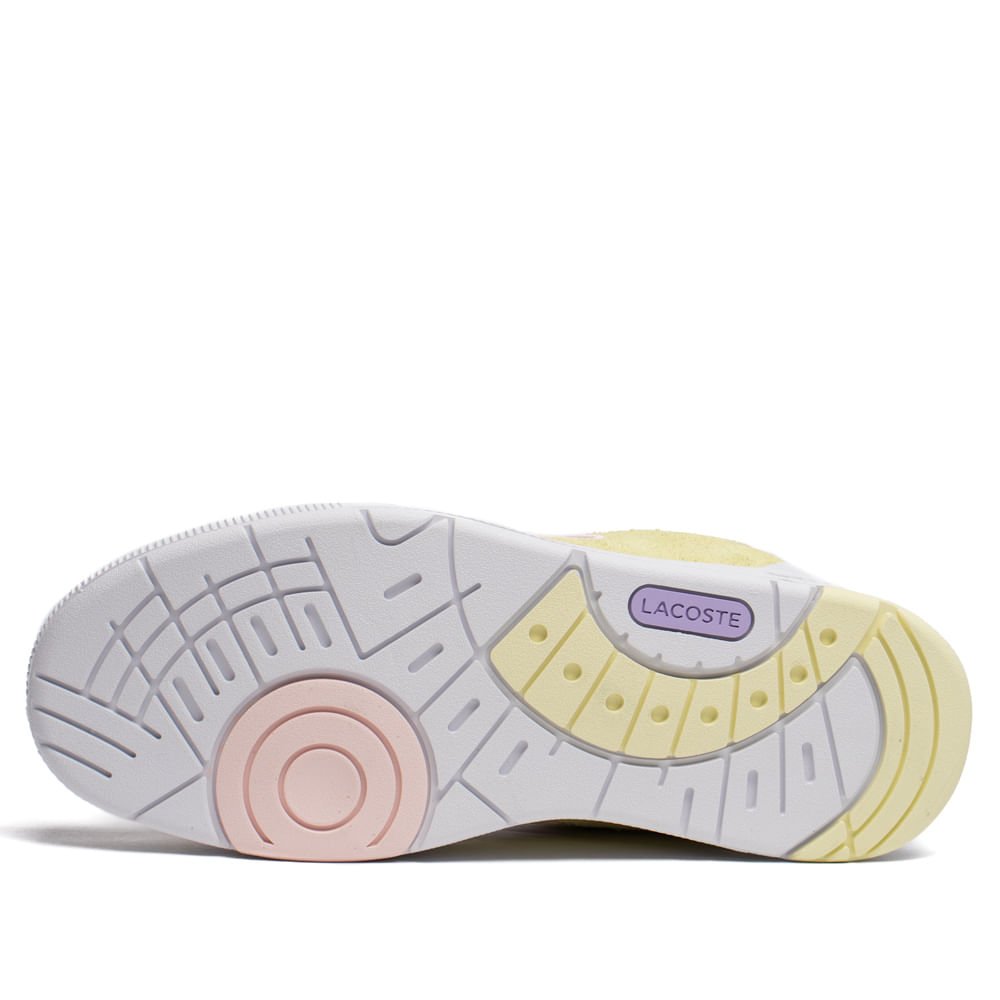 Tênis Feminino Lacoste Court Cage Couro Rosa/Branco Multicores 2