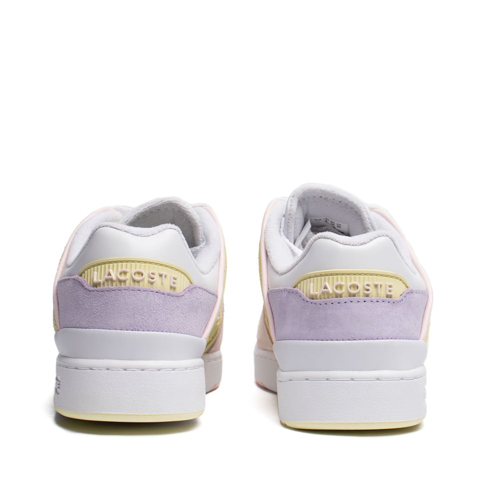 Tênis Feminino Lacoste Court Cage Couro Rosa/Branco Multicores 3
