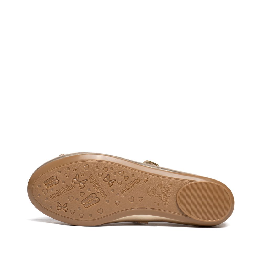 Sapatilha Infantil Molekinha Brilho Metalizado Dourado Dourado 2