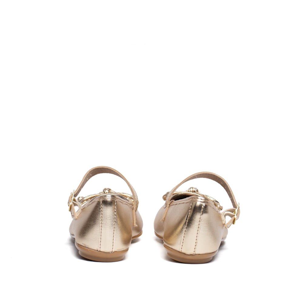 Sapatilha Infantil Molekinha Brilho Metalizado Dourado Dourado 3
