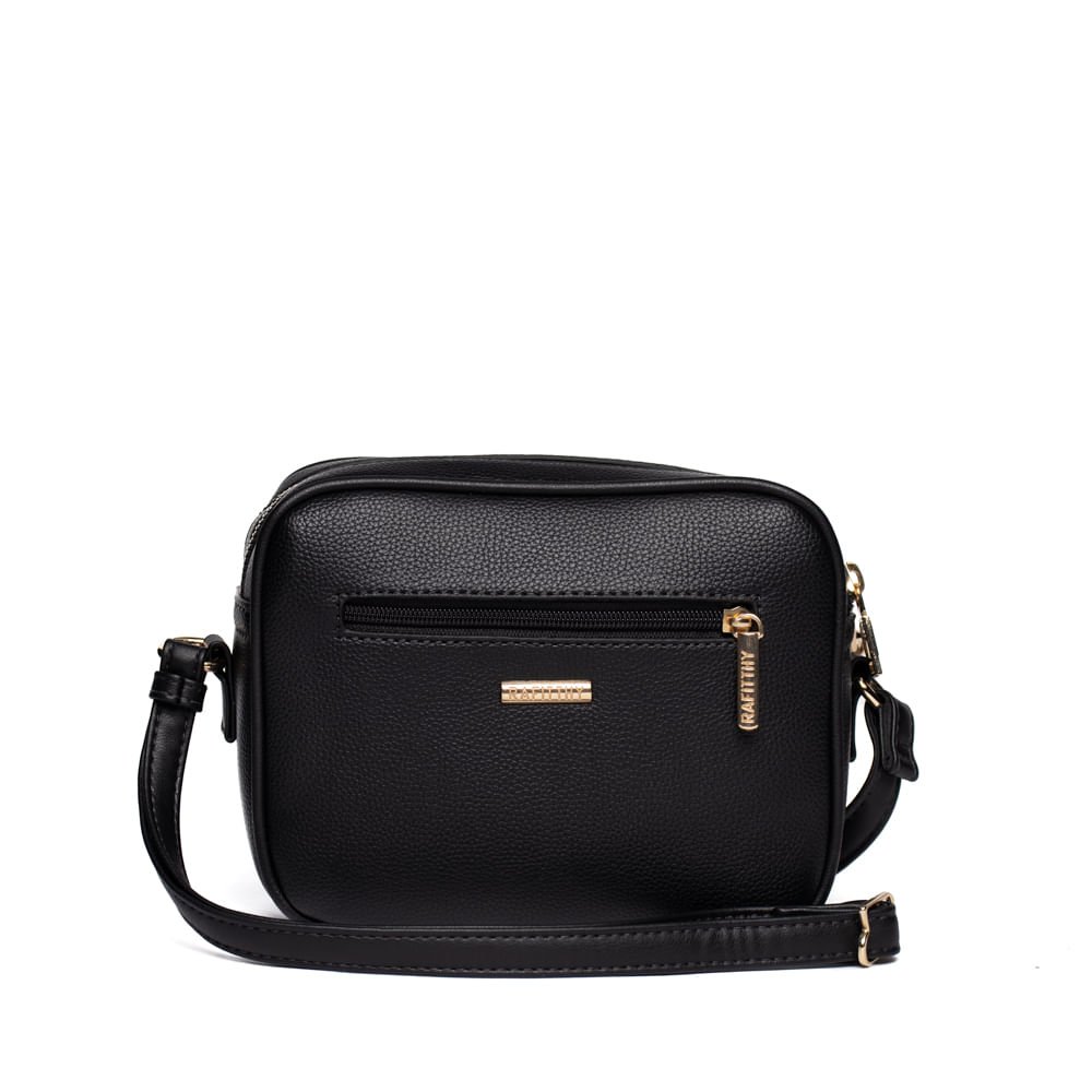 Bolsa Feminina Rafitthy Transversal Pequena Monograma Preto Preto 2