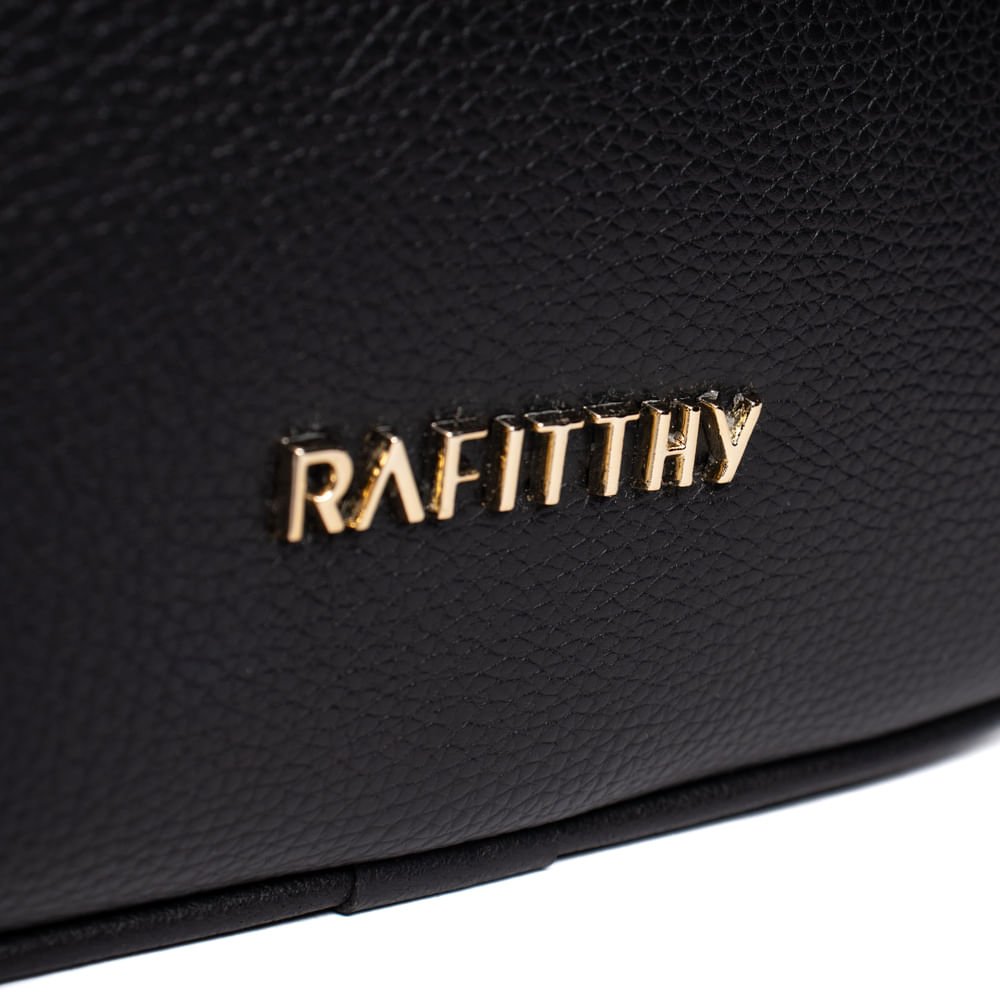 Bolsa Feminina Rafitthy Transversal Pequena Monograma Preto Preto 6