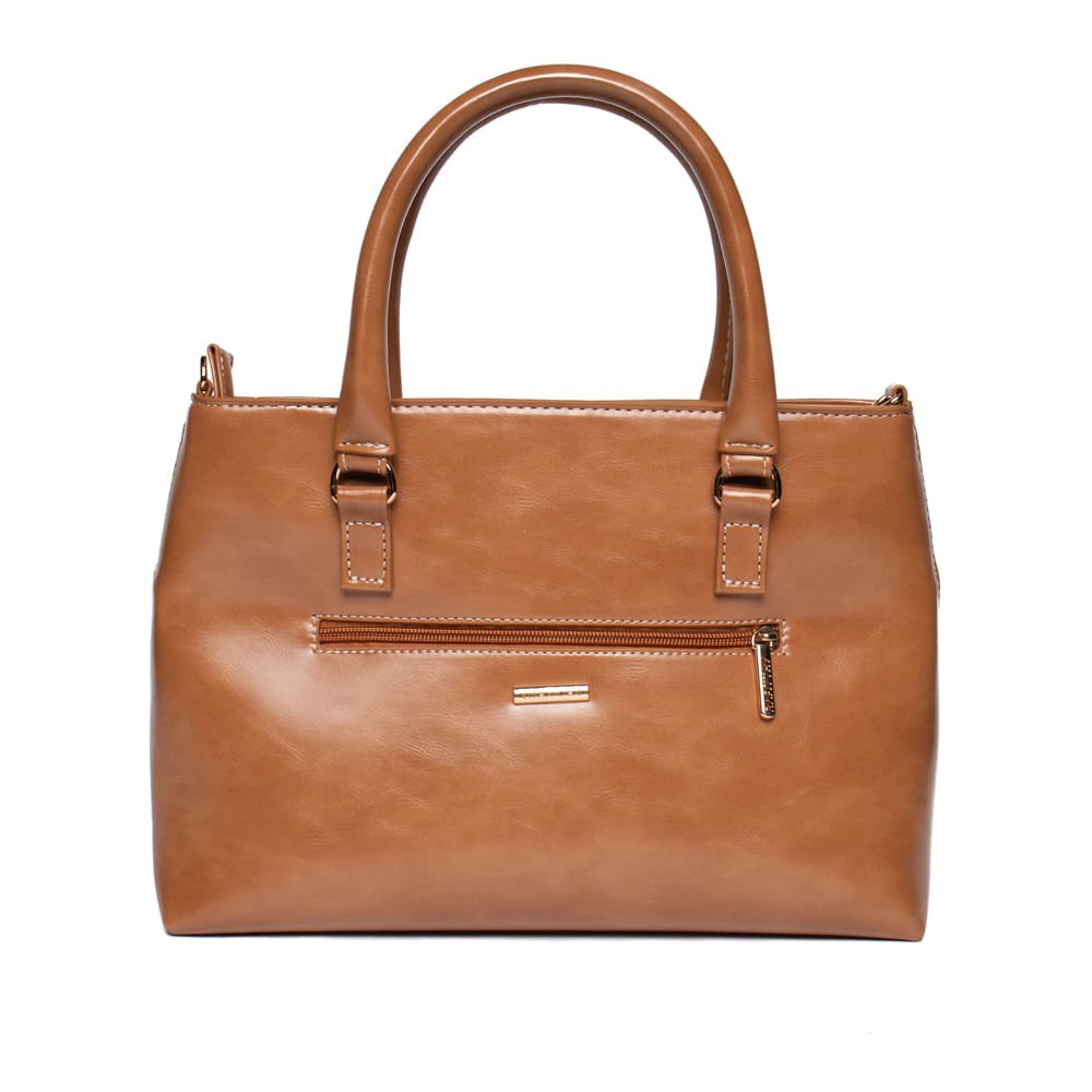 Bolsa Feminina Rafitthy Tote Média Verniz Caramelo Caramelo 2