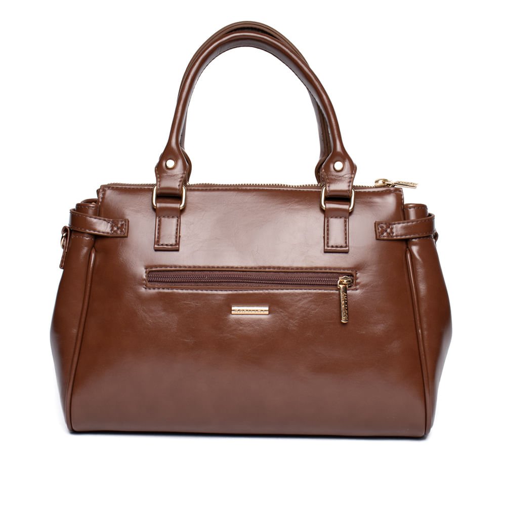 Bolsa Feminina Rafitthy Tiracolo Média Verniz Marrom Marrom 2