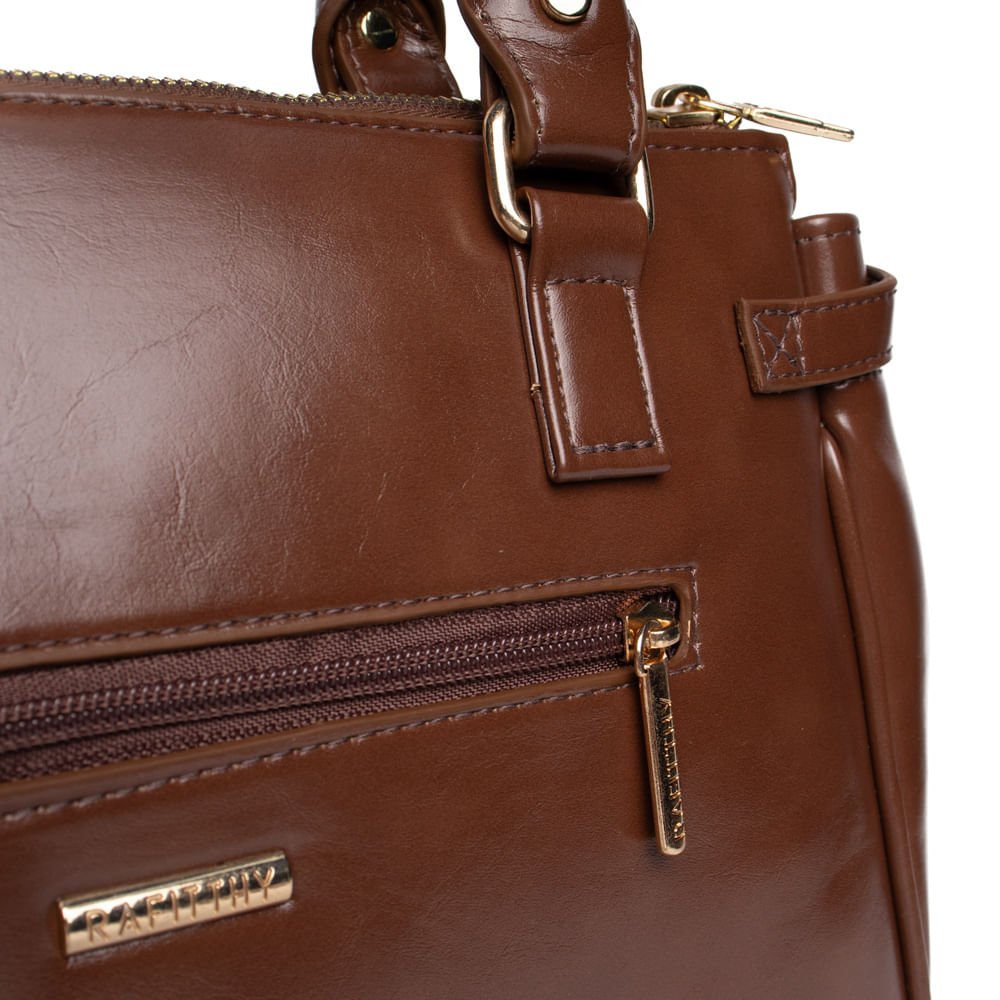 Bolsa Feminina Rafitthy Tiracolo Média Verniz Marrom Marrom 4