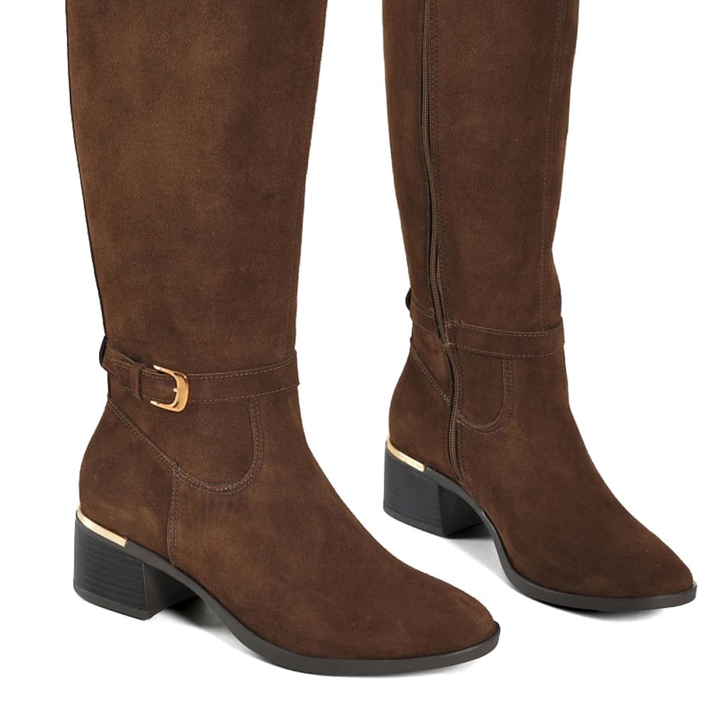 Bota Feminina Via Marte Montaria Cano Longo Marrom Marrom 3