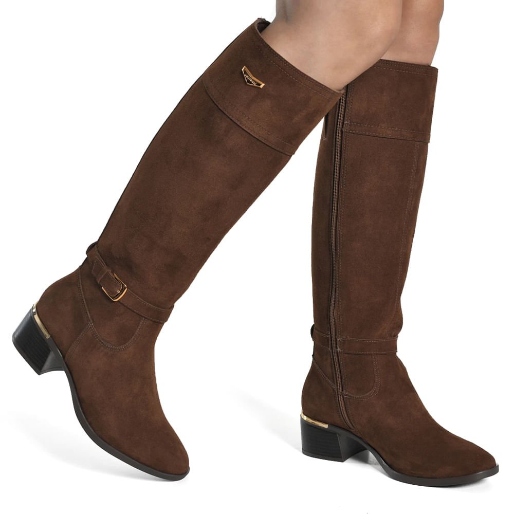 Bota Feminina Via Marte Montaria Cano Longo Marrom Marrom 4