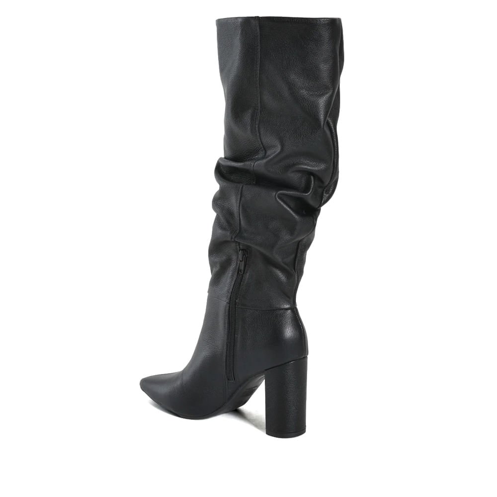 Bota Feminina Via Marte Social Slouchy Bico Fino Preto Preto 2