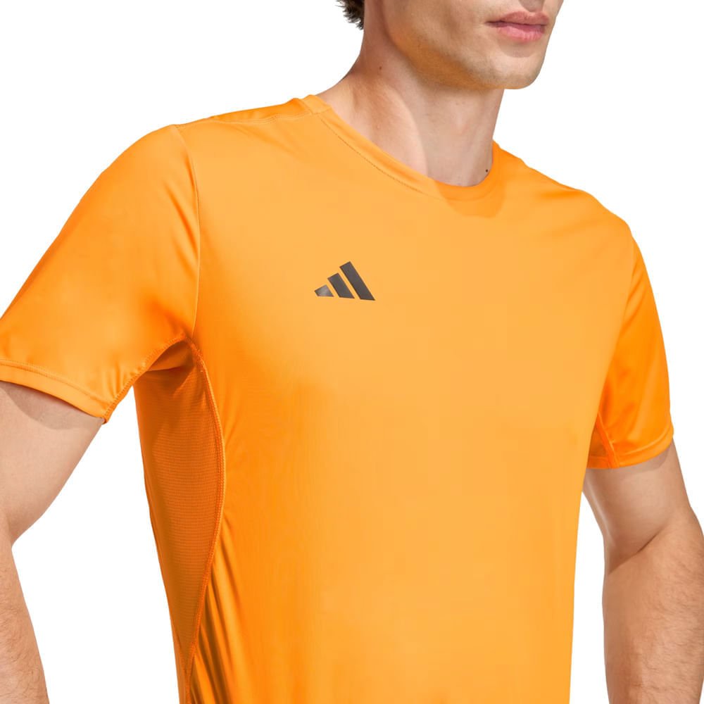 Camiseta Masculina Adidas Adizero AEROREADY Slim Laranja Laranja 3