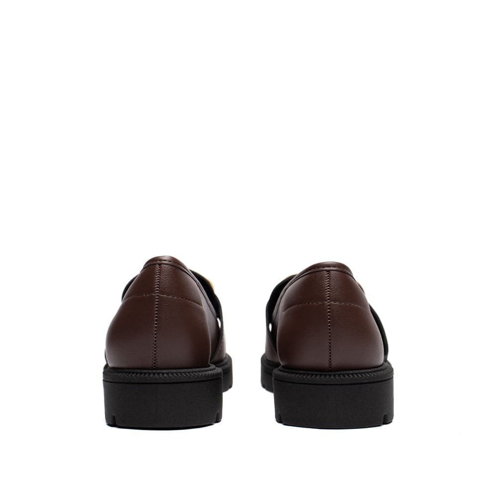Mocassim Feminino Beira Rio Detalhe Dourado Marrom Marrom 3