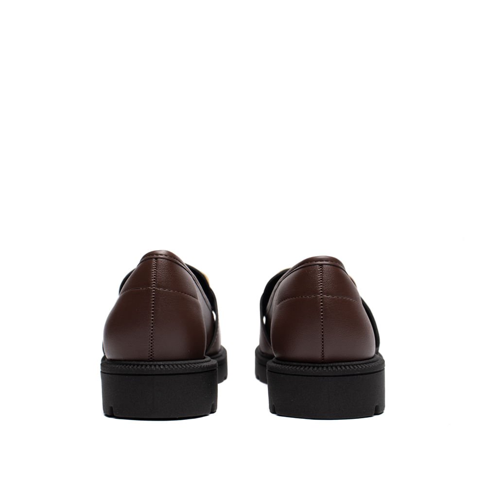 Mocassim Feminino Beira Rio Detalhe Dourado Marrom Marrom 3