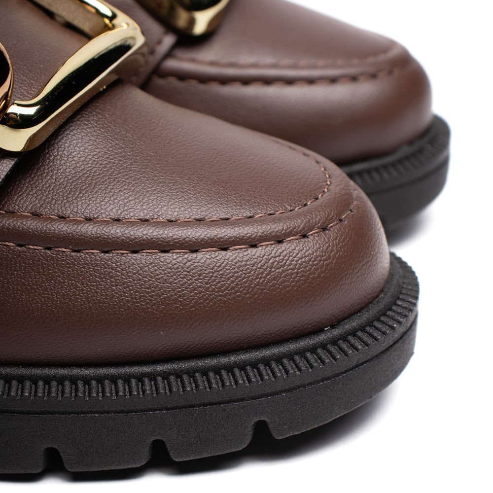 Mocassim Feminino Beira Rio Detalhe Dourado Marrom Marrom 5