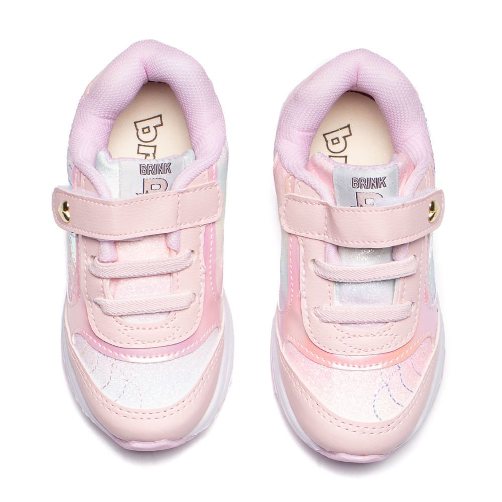 Tênis Infantil Brink Sereia Glitter Rosa Rosa 4
