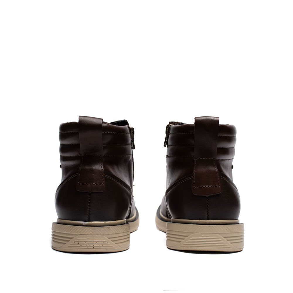 Bota Masculina Pegada Stretch Couro Marrom Escuro Marrom 3