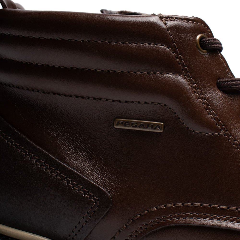 Bota Masculina Pegada Stretch Couro Marrom Escuro Marrom 6