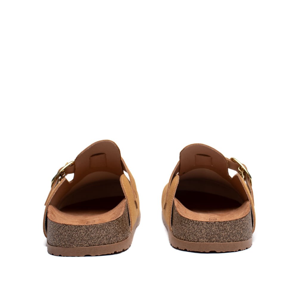 Mule Feminino Beira Rio Camurção Fivela Casual Caramelo Caramelo 3