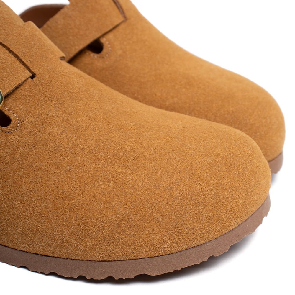 Mule Feminino Beira Rio Camurção Fivela Casual Caramelo Caramelo 5
