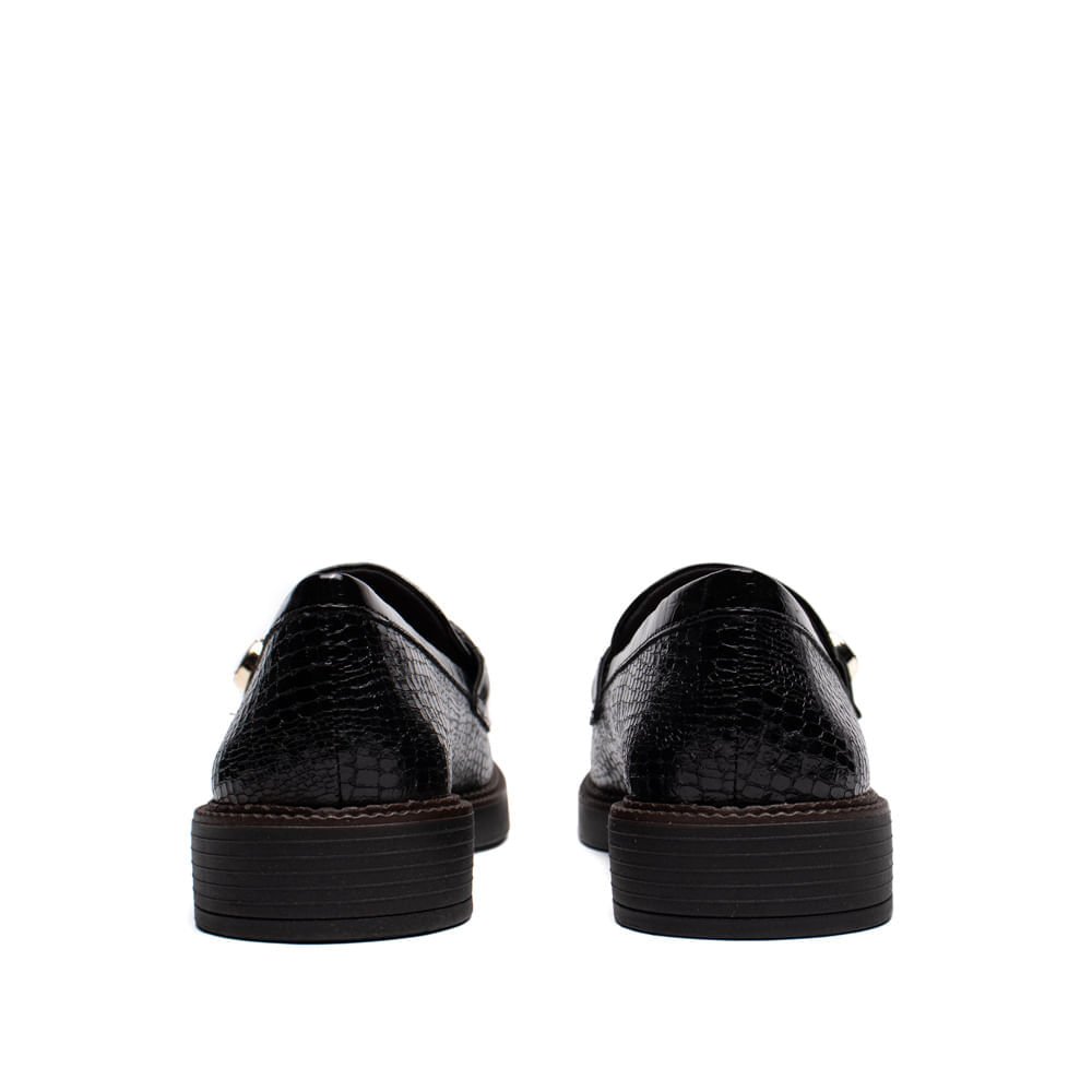 Mocassim Feminino Ramarim Croco Verniz Preto Preto 3