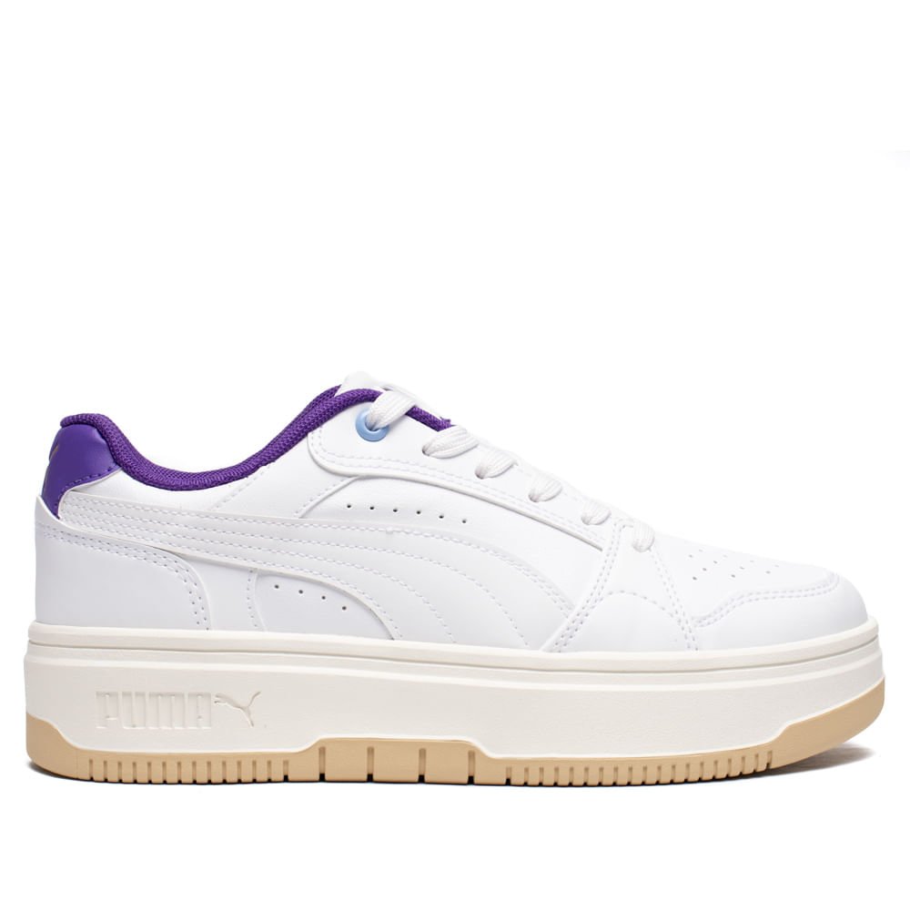 Tênis Feminino Puma Rebound Femme Low BDP Branco/Roxo