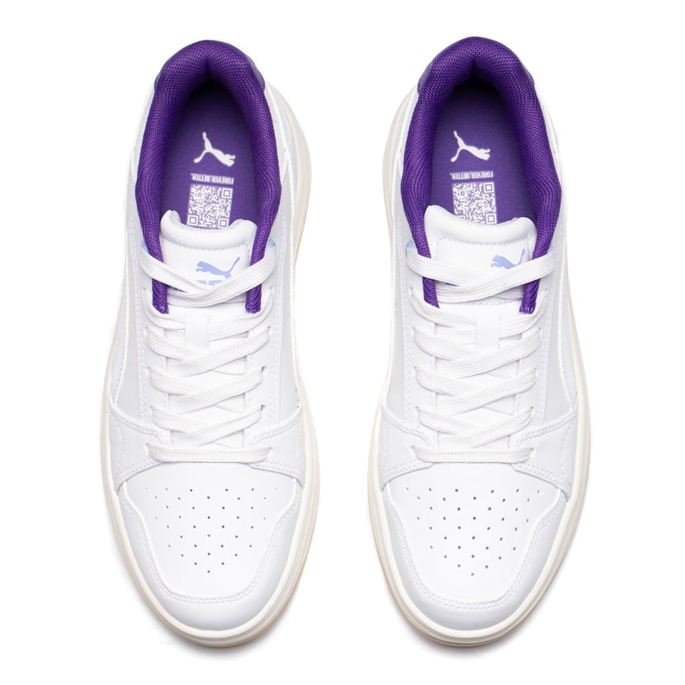 Tênis Feminino Puma Rebound Femme Low BDP Branco/Roxo Branco 4