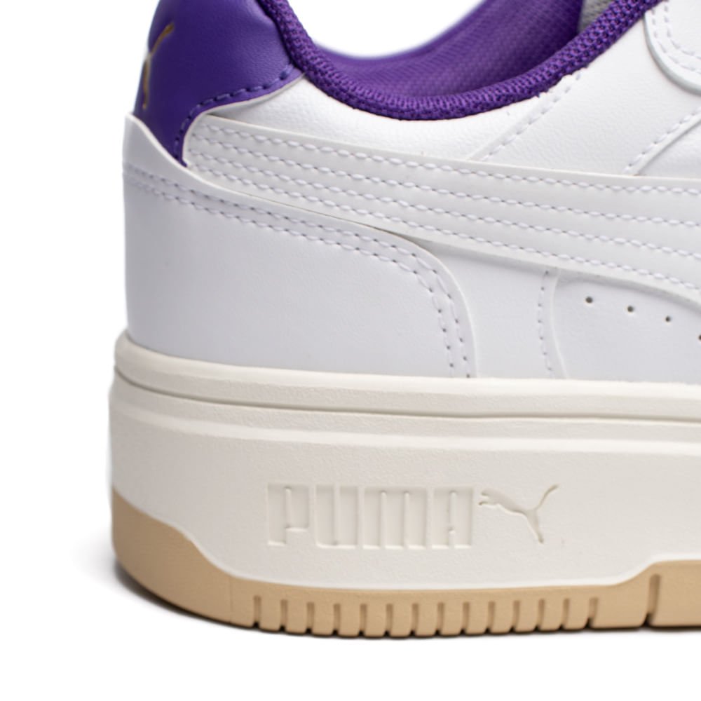 Tênis Feminino Puma Rebound Femme Low BDP Branco/Roxo Branco 7