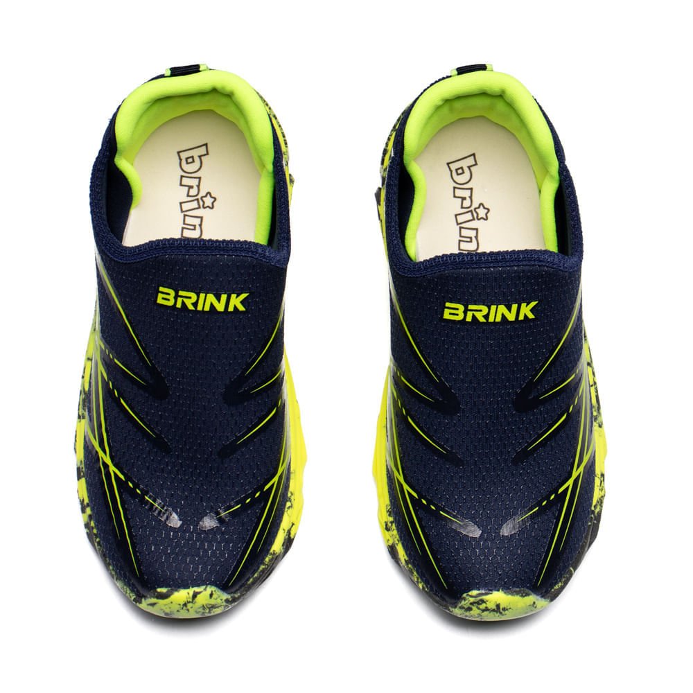 Tênis Infantil Brink Calce Fácil LED Marinho/Amarelo Azul Marinho/Amarelo 4