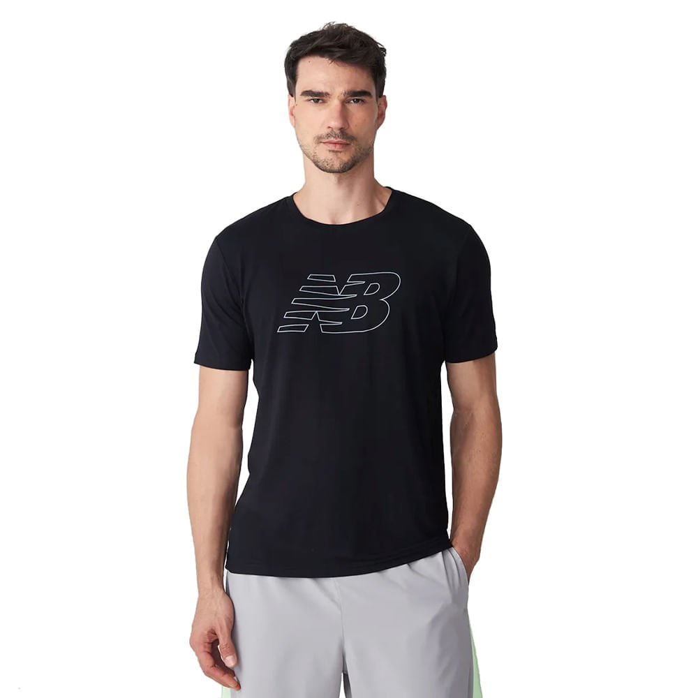 Camiseta Masculina New Balance Athletics Graphic Preto
