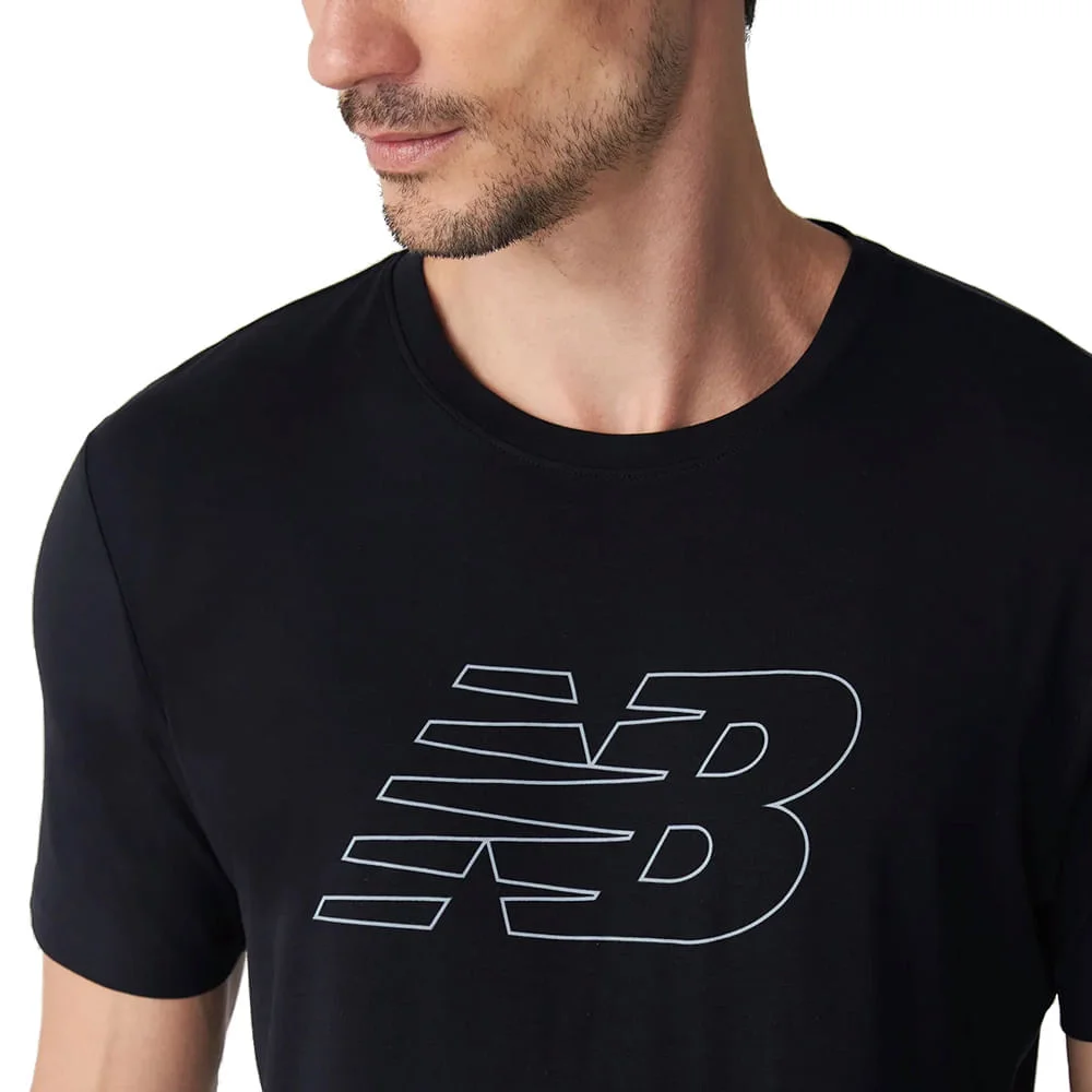 Camiseta Masculina New Balance Athletics Graphic Preto Preto 3