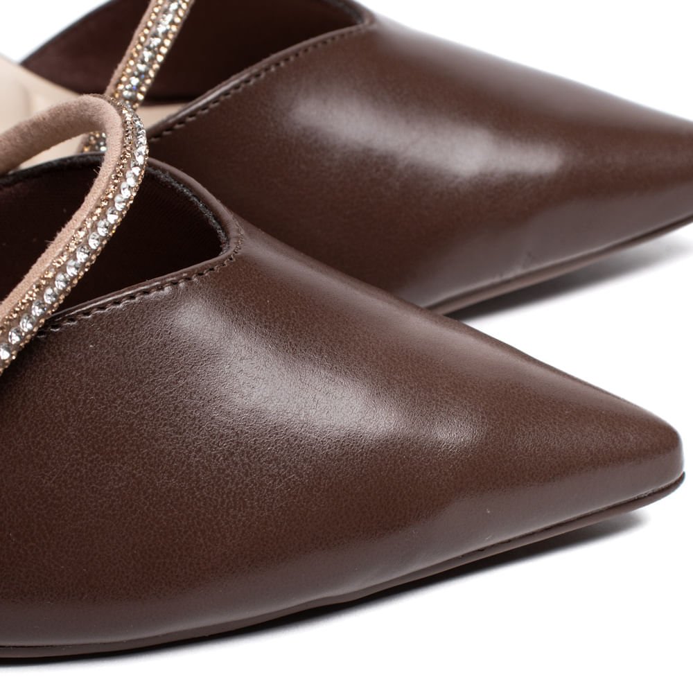 Scarpin Feminino Bebecê Napa Salto Bloco Marrom Marrom 5