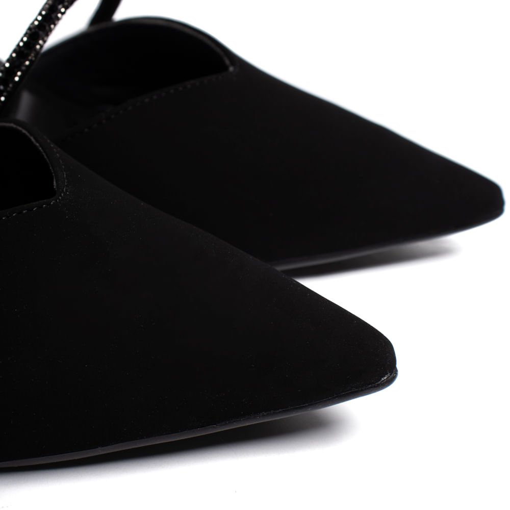 Scarpin Feminino Bebecê Nobuck Salto Bloco Preto Preto 5
