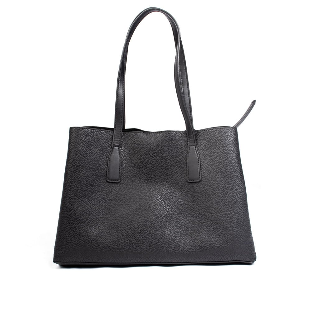 Bolsa Feminina WJ Tiracolo Média Compartimentos Preto Preto 2