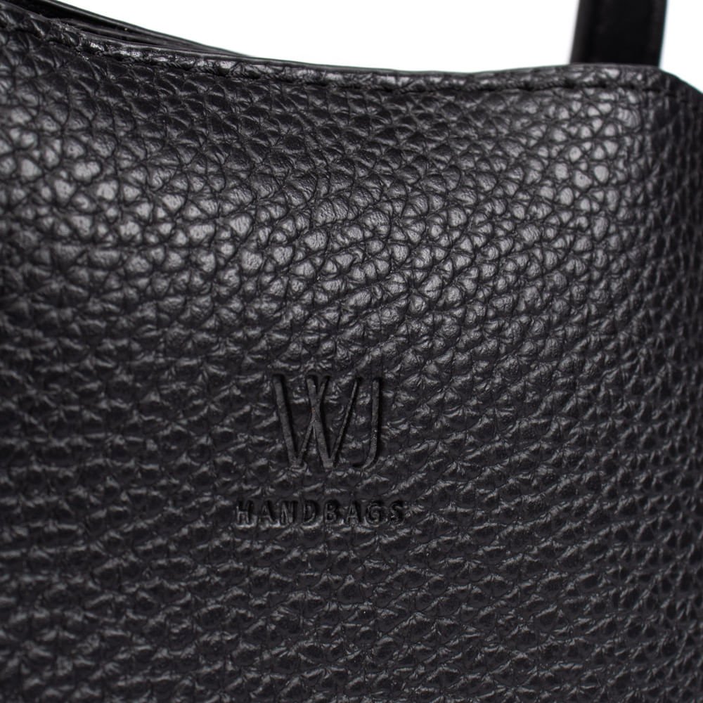 Bolsa Feminina WJ Tiracolo Média Compartimentos Preto Preto 4