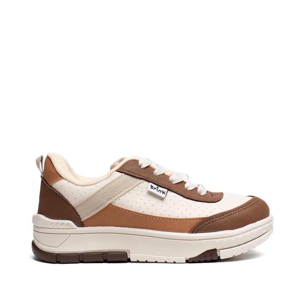Tênis Infantil Brink Street Off White/Marrom