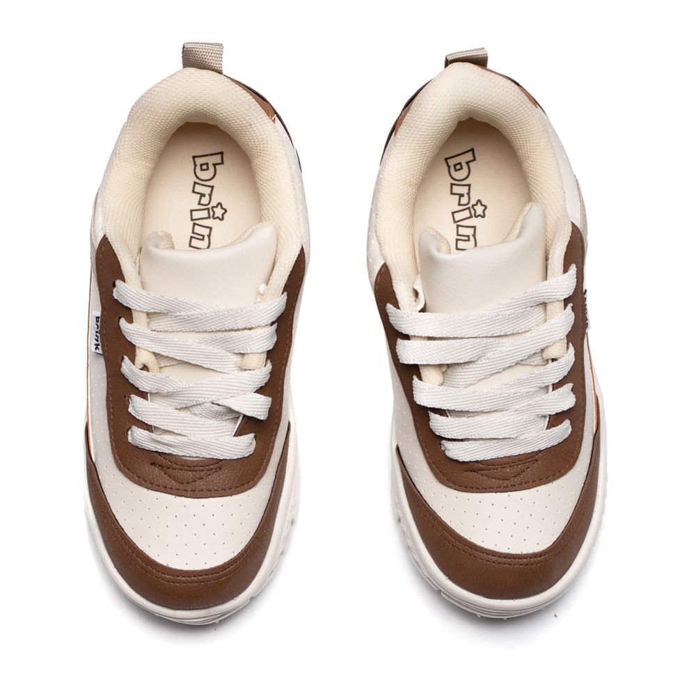Tênis Infantil Brink Street Off White/Marrom Branco/Marrom 4