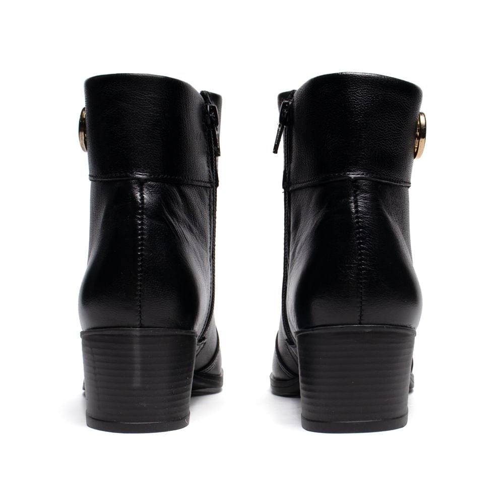 Bota Feminina Pegada Couro Frontier Preto Preto 3