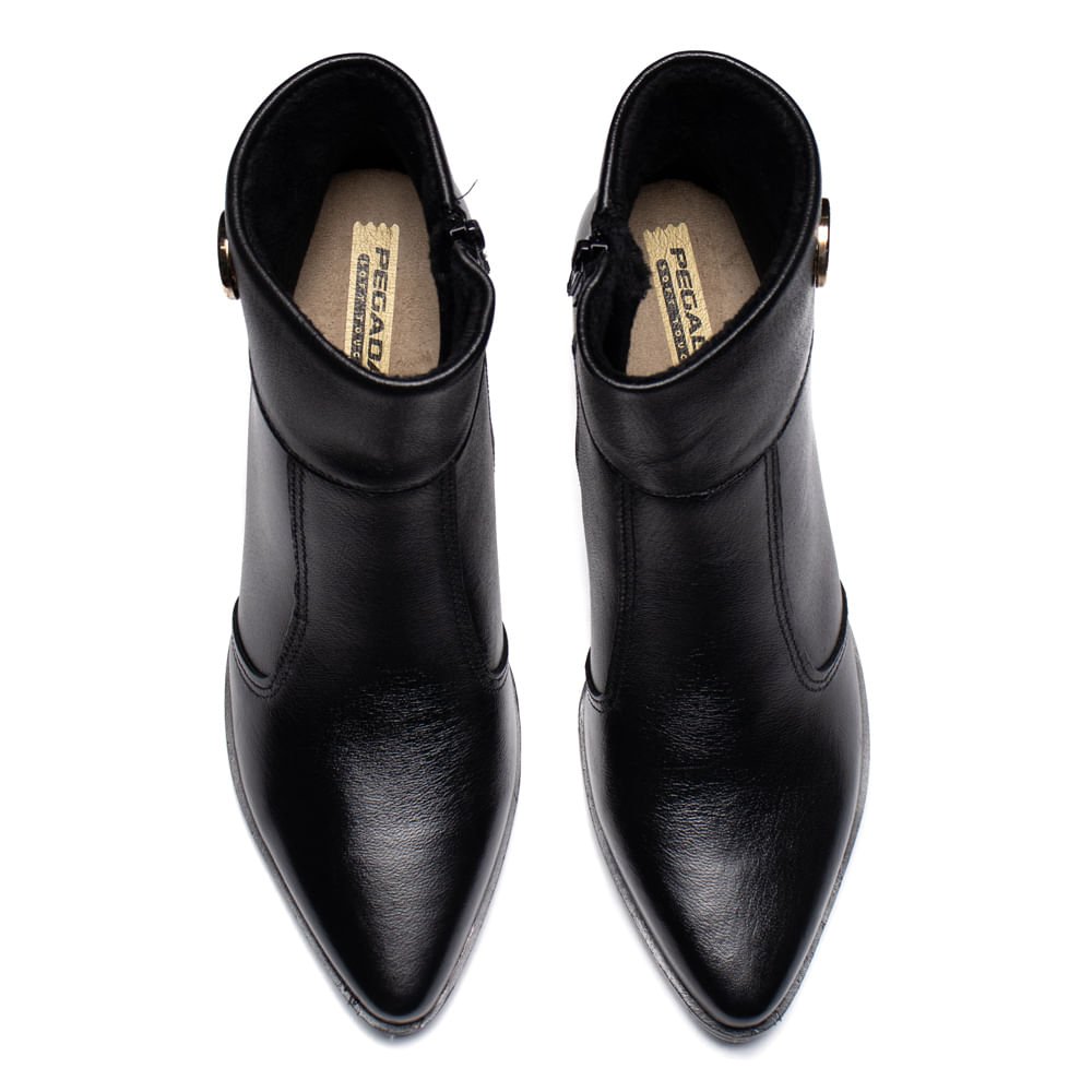 Bota Feminina Pegada Couro Frontier Preto Preto 4