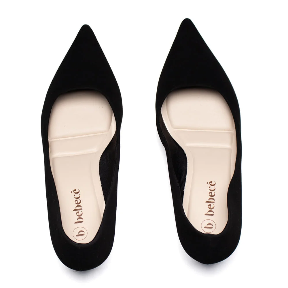 Scarpin Feminino Bebecê Nobuck Preto Preto 4