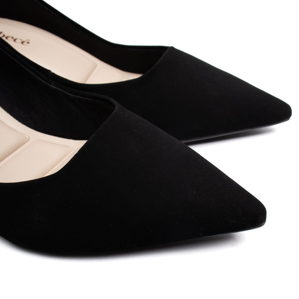 Scarpin Feminino Bebecê Nobuck Preto Preto 5