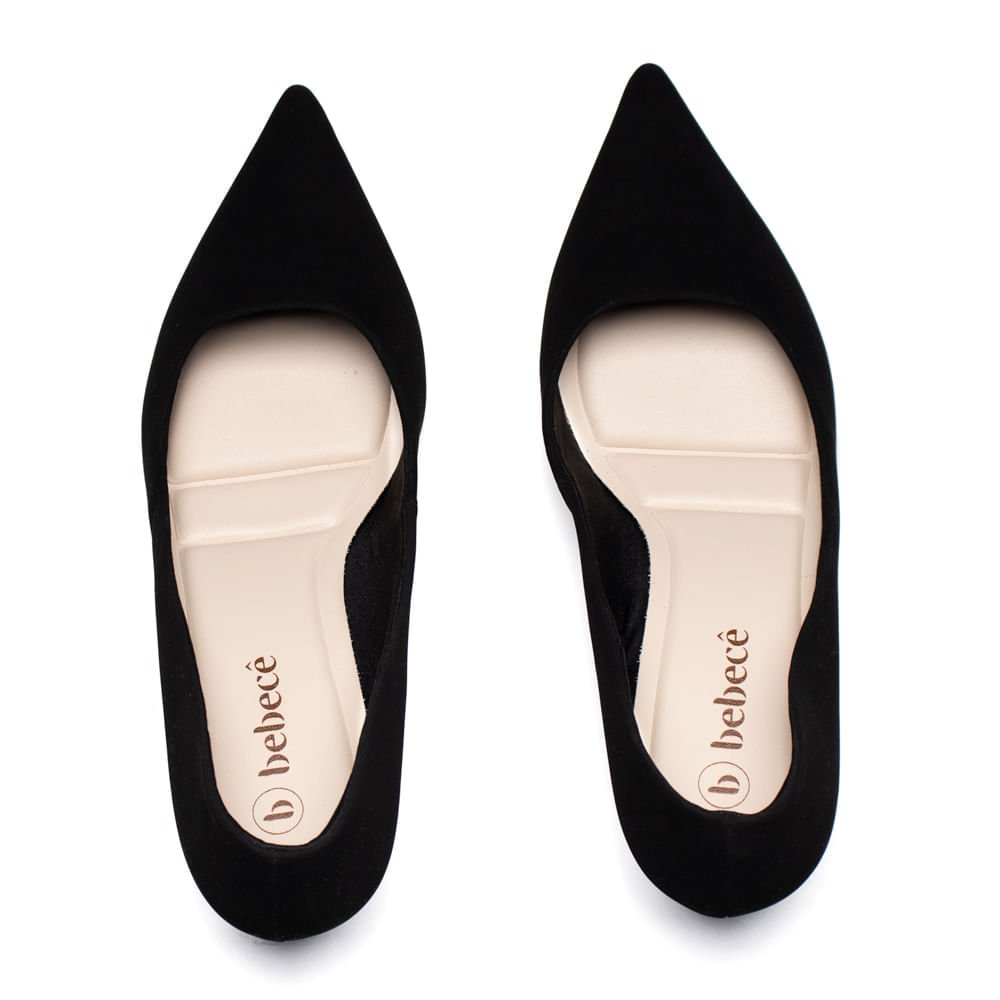 Scarpin Feminino Bebecê Nobuck Preto Preto 4