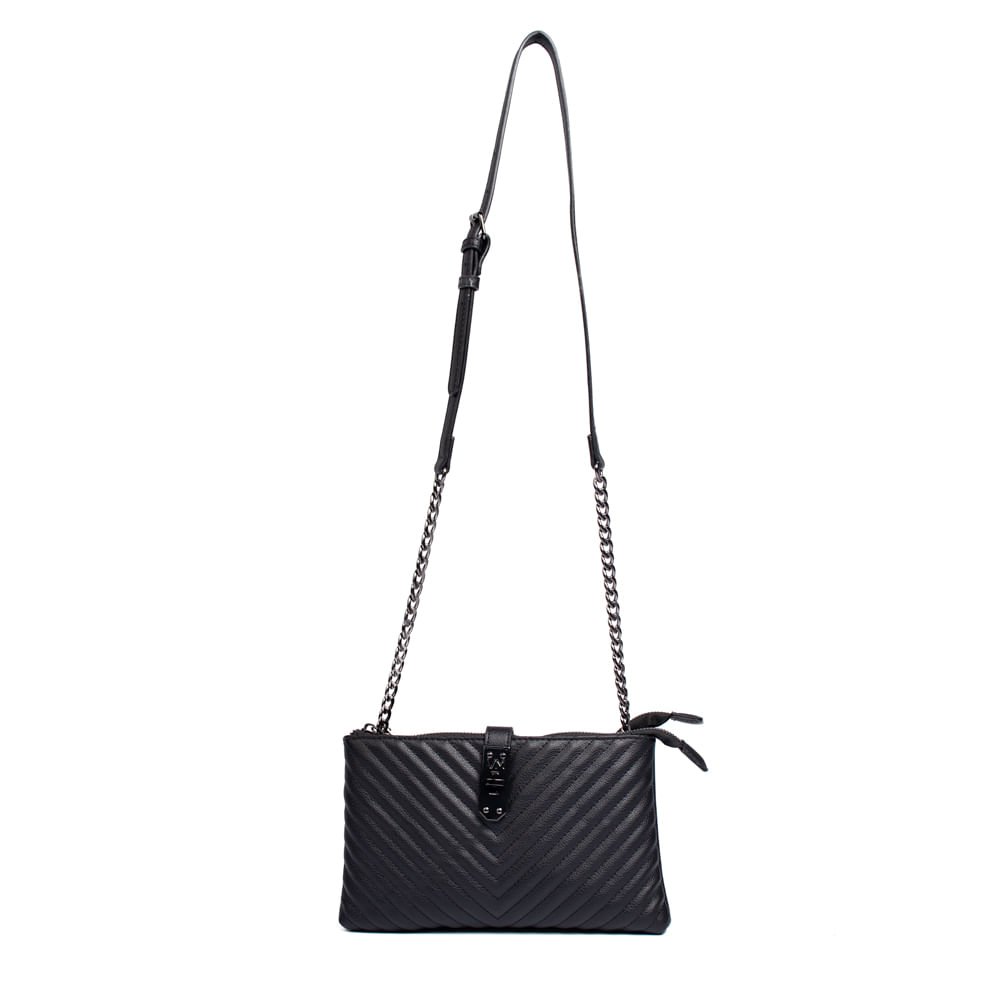 Bolsa Feminina Via Marte Transversal Matelassê Preto