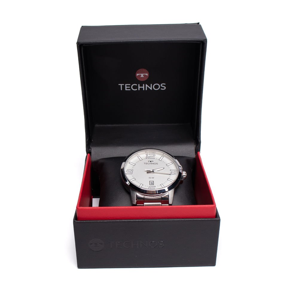 Relógio Masculino Technos 2315LBA/1B Aço Esportivo Prata Prata 5