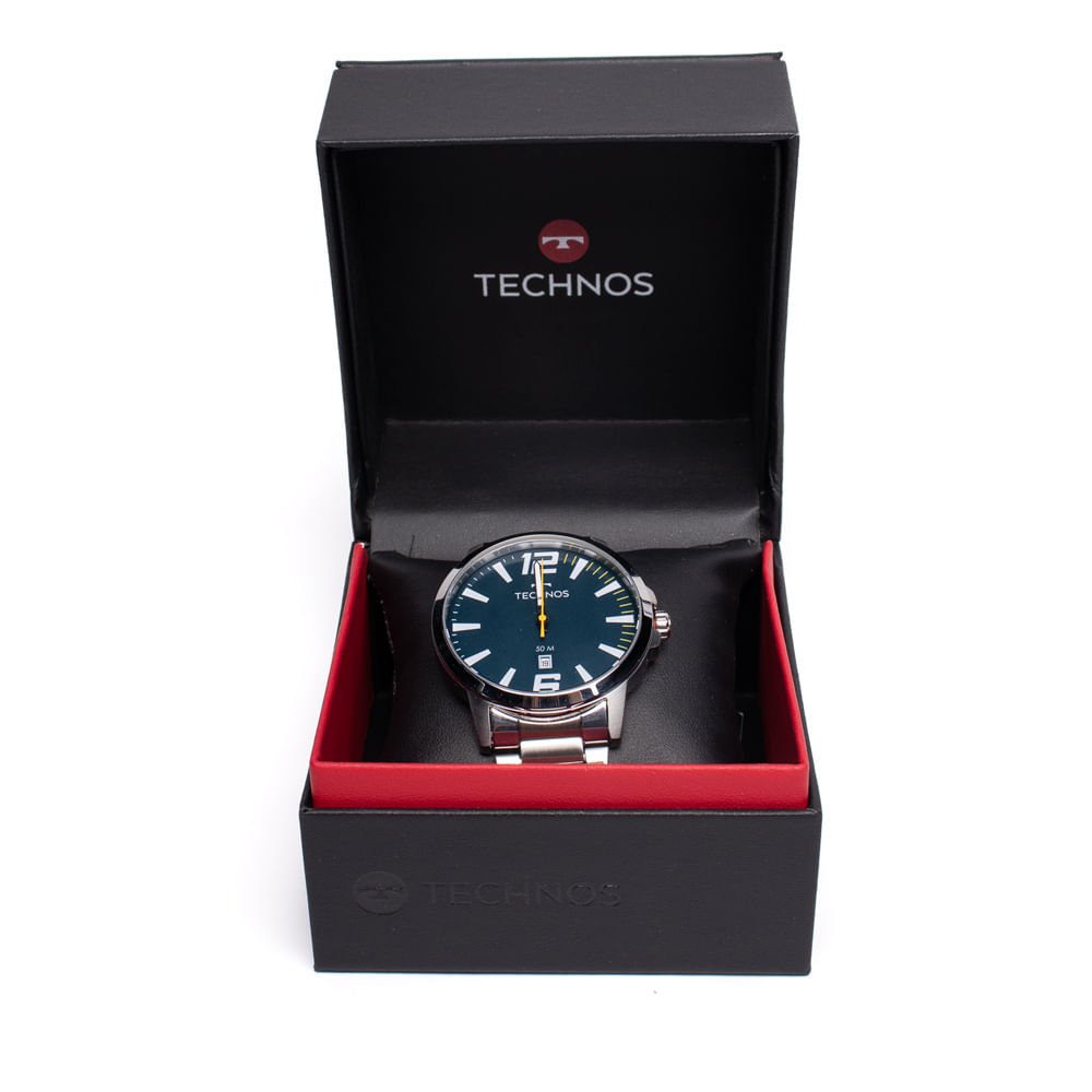 Relógio Masculino Technos 2115UCN/1A Aço Esportivo Prata Prata 5