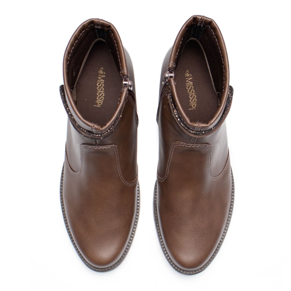 Bota Feminina Mississipi Cano Curto Napa Marrom Marrom 4