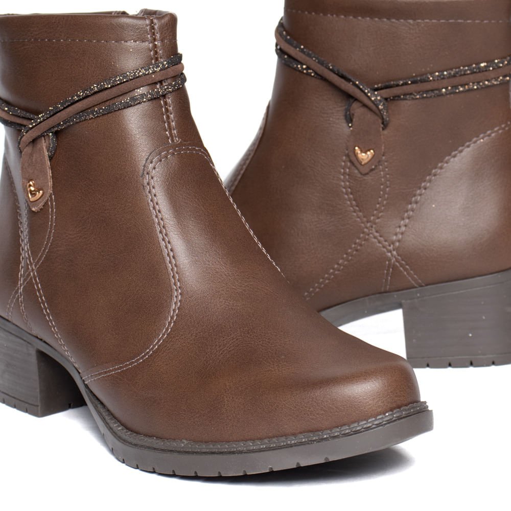 Bota Feminina Mississipi Cano Curto Napa Marrom Marrom 5