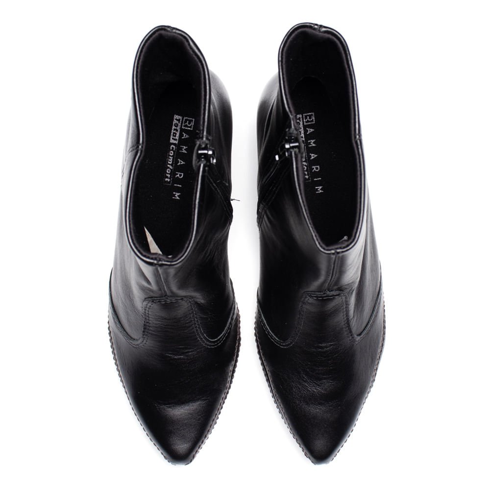 Bota Feminina Ramarim Total Comfort Couro Preto Preto 4